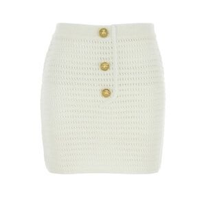 Le Kasha Women White Crochet Mini Skirt